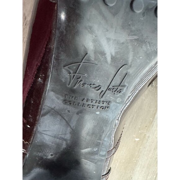 Franco Sarto Artist's Collection A-Hammer Brown Patent Leather Oxford Heels 10M - Picture 5 of 12